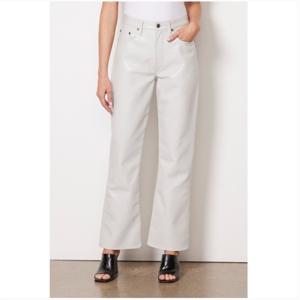 Agolde Recycled Leather Relaxed Boot Cut Pants‎ Chic In Wisp Size 32